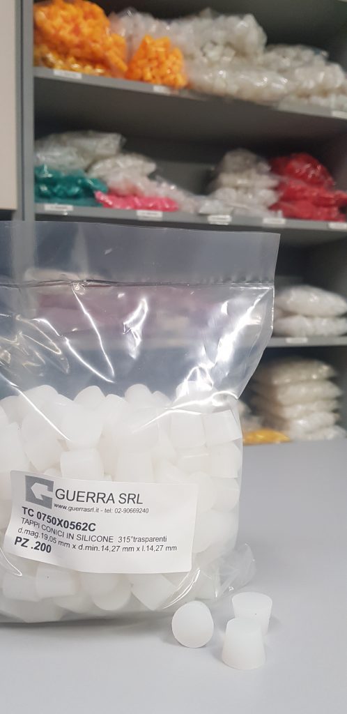Tappi conici in gomma rossa a 1 foro Nr. 4B